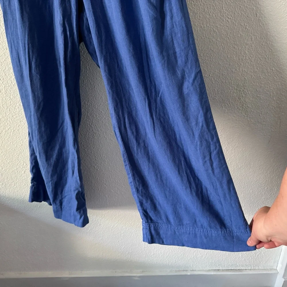 Universal Thread Blue Jumpsuit V Neck Open Back Wide Leg XL Boho Effortless Chic - Picture 15 of 16